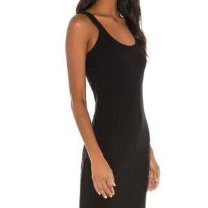 Vitamin A Black Ribbed Midi Dress West Dress